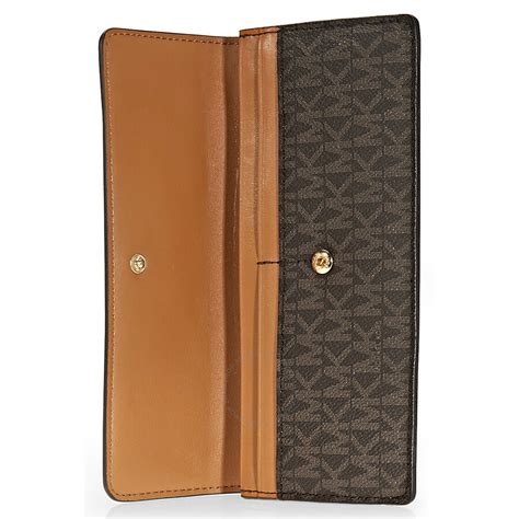 brown michael kors wallet|michael kors signature wallet brown.